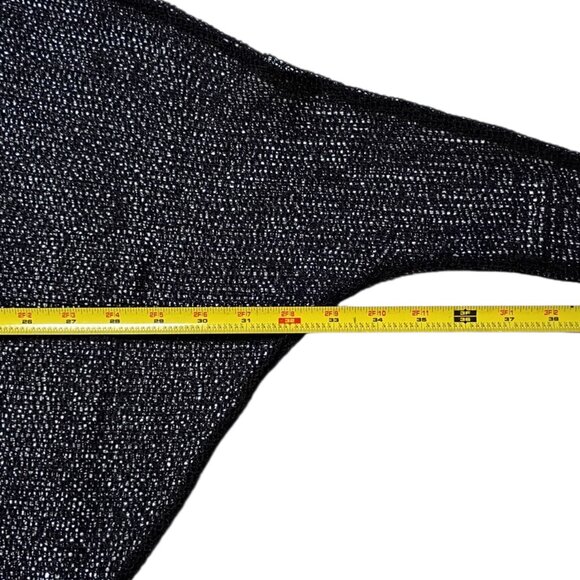 One7Six Elegant Black Mesh Top Sheer Long Sleeve Evening Blouse M - Picture 8 of 10